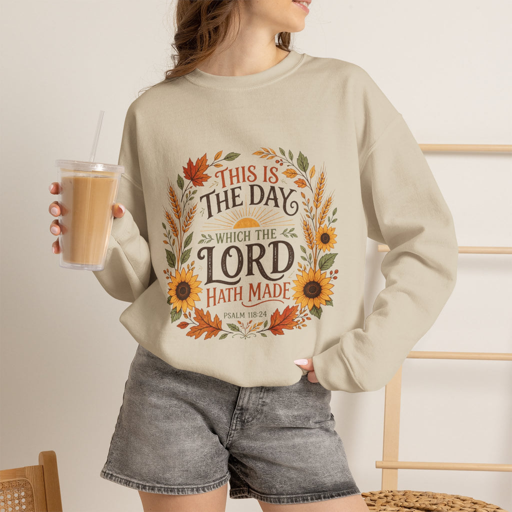 This Is the Day Which the Lord Hath Made Sweatshirt, Psalm 118:24 Crewneck, Fall Bible Verse Sweater, Christian Fall Shirt