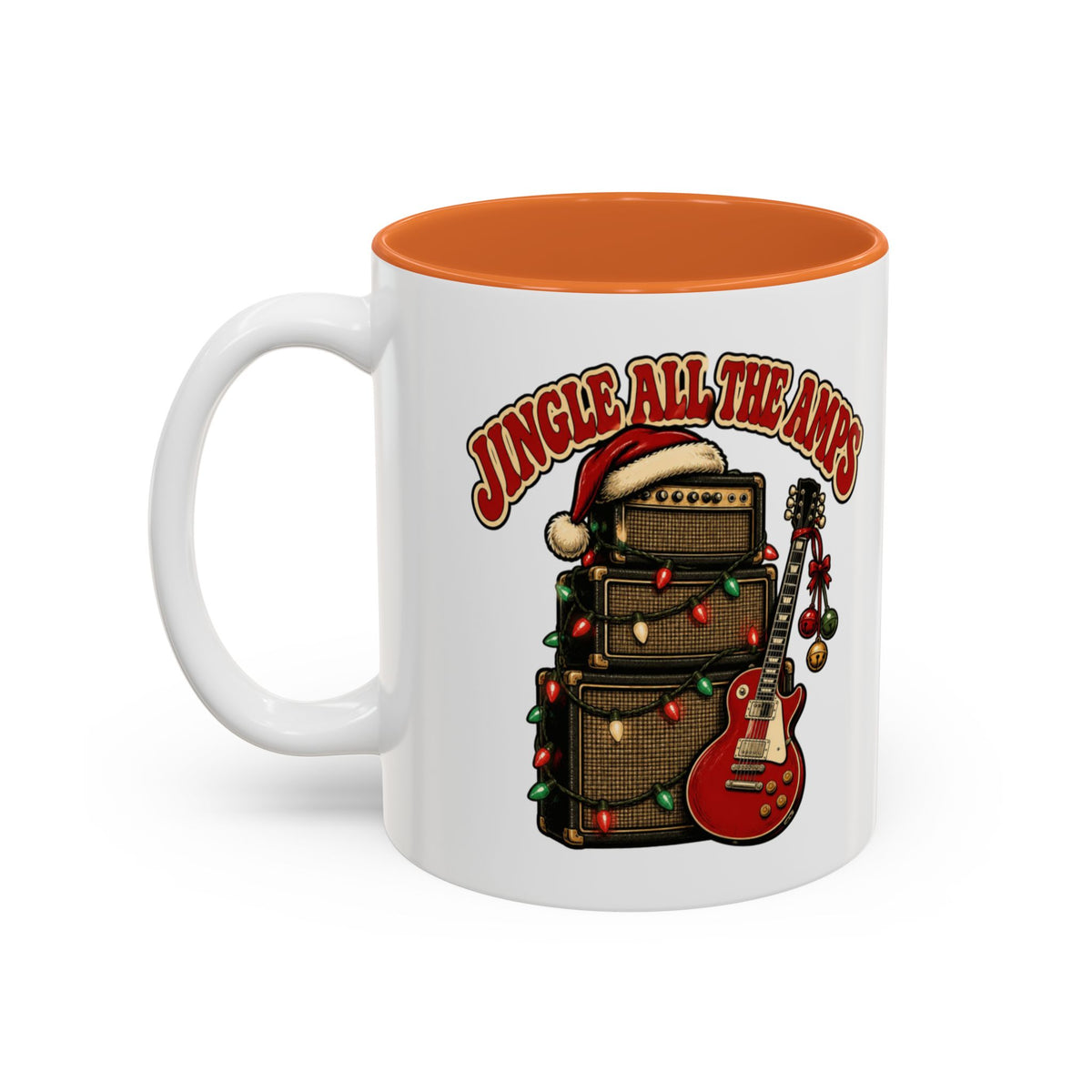 Jingle All the Amps Mug, Rock and Roll Christmas Coffee Mug, Guitar Amp Christmas Cup, Guitar Player Gift, Musician Xmas Mug