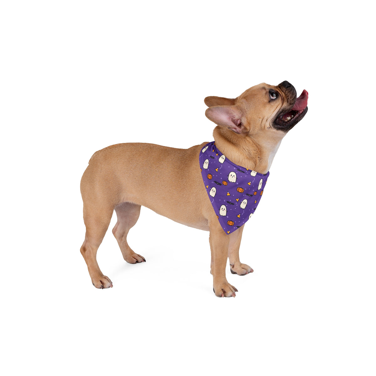 Halloween Dog Bandana, Boo Crew Ghost Pet Bandana, Cute Purple Spooky Dog Scarf, Pumpkin Candy Corn Bandana, Halloween Pet Costume