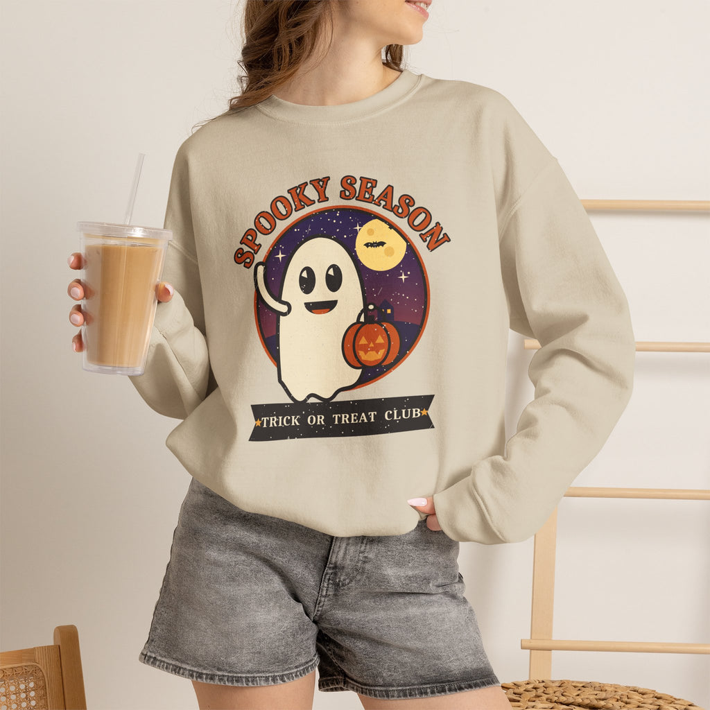 Spooky Season Sweatshirt, Vintage Ghost Halloween Crewneck, Retro Trick or Treat Club Shirt, Cute Halloween Sweater, Fall Gift for Her
