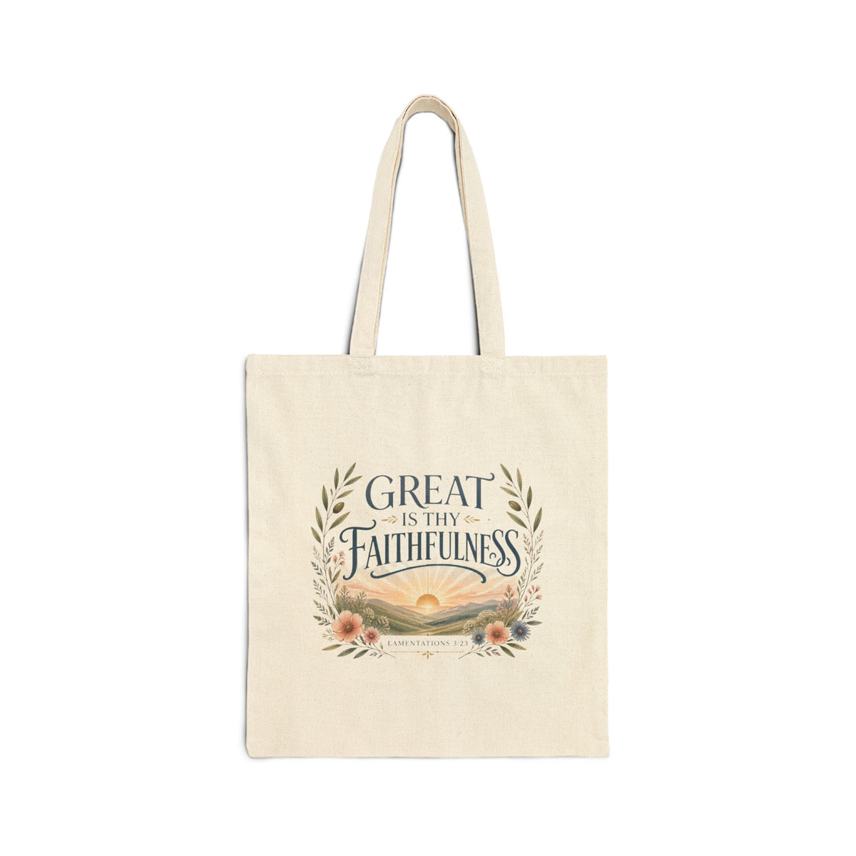 Great Is Thy Faithfulness Tote Bag, Lamentations 3:23 Canvas Tote, Bible Verse Bag, Christian Church Tote, Faith Gift