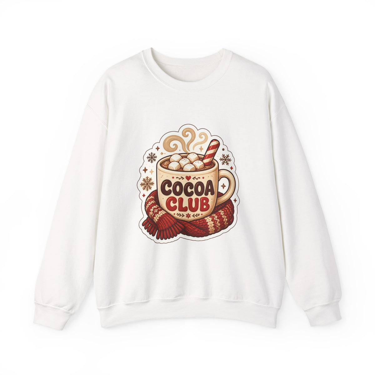 Cocoa Club Sweatshirt, Hot Chocolate Christmas Crewneck, Cute Hot Cocoa Sweater, Cozy Winter Shirt, Holiday Gift for Her