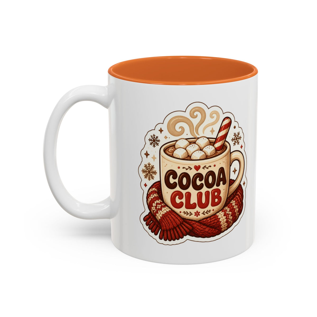 Cocoa Club Mug, Hot Chocolate Christmas Mug, Cute Hot Cocoa Cup with Marshmallows, Winter Coffee Mug, Cozy Holiday Gift