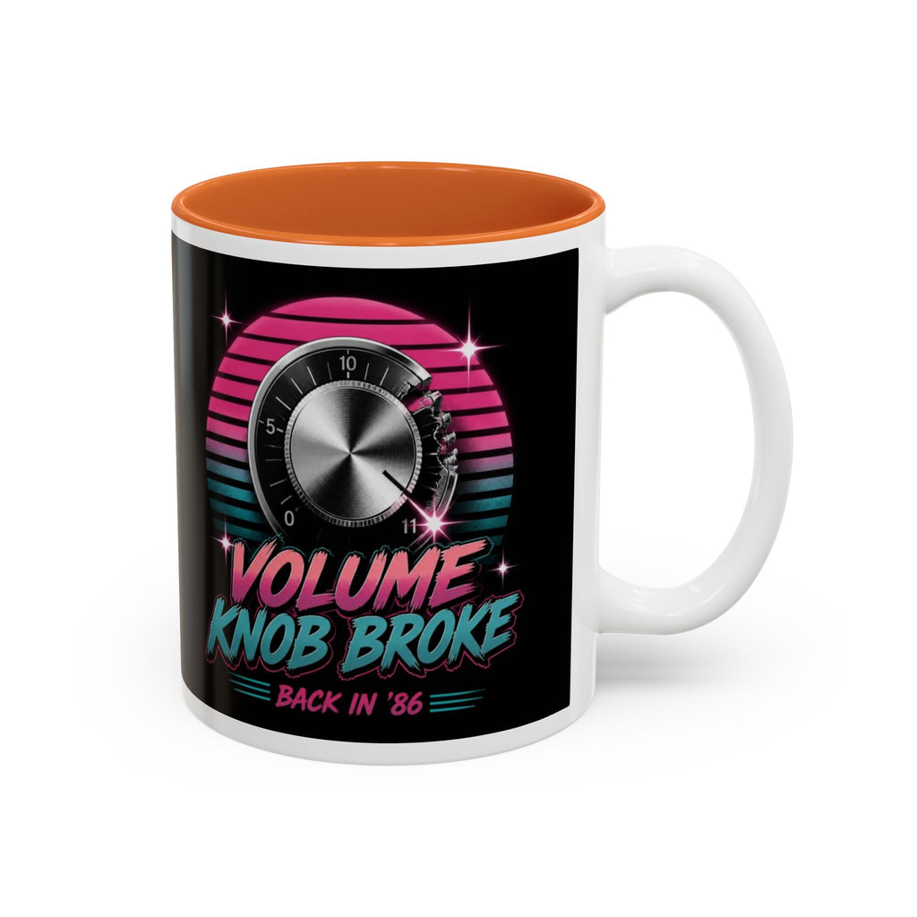 Volume Knob Broke Back in 86 Mug, Funny 80s Rock Coffee Mug, Retro Synthwave Cup, Guitar Amp Gift, Classic Rock Dad, Music Lover