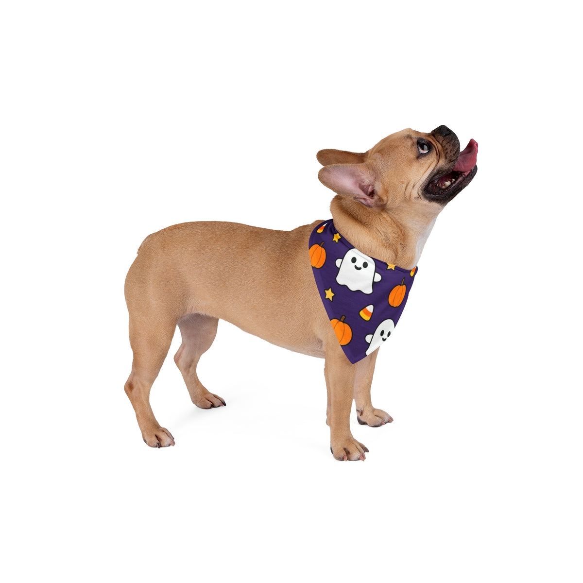 Halloween Dog Bandana, Boo Crew Ghost Pet Bandana, Cute Purple Spooky Dog Scarf, Pumpkin Candy Corn Bandana, Halloween Pet Costume