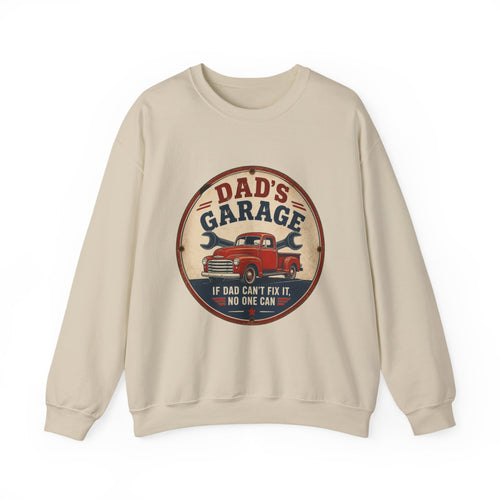 Dad's Garage Sweatshirt, If Dad Can't Fix It No One Can Crewneck, Vintage Truck Shirt, Funny Dad Gift, Mechanic Dad Sweater