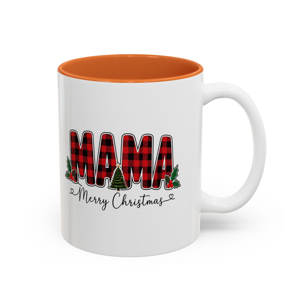 Mama Christmas Mug, Buffalo Plaid Mama Coffee Mug, Merry Christmas Mom Cup, Christmas Gift for Mom, Red Plaid Holiday Mug