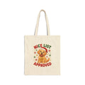 Nice List Approved Dog Tote Bag, Christmas Dog Canvas Tote, Golden Retriever Santa Bag, Dog Mom Gift, Dog Lover Christmas Tote