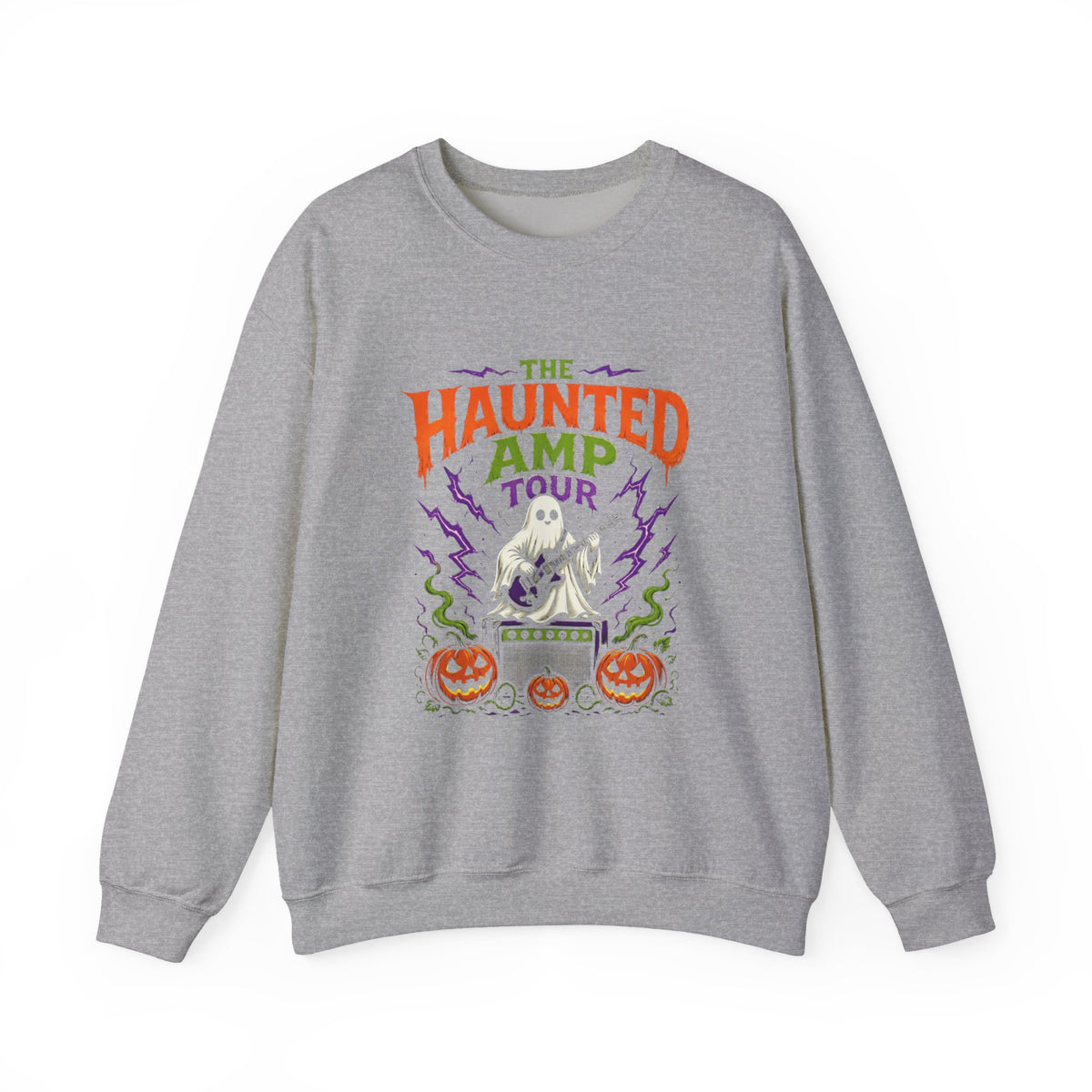 Haunted Amp Tour Halloween Sweatshirt, Ghost Guitar Crewneck, Spooky Rock and Roll Sweater, Cute Ghost Shirt, Musician Gift
