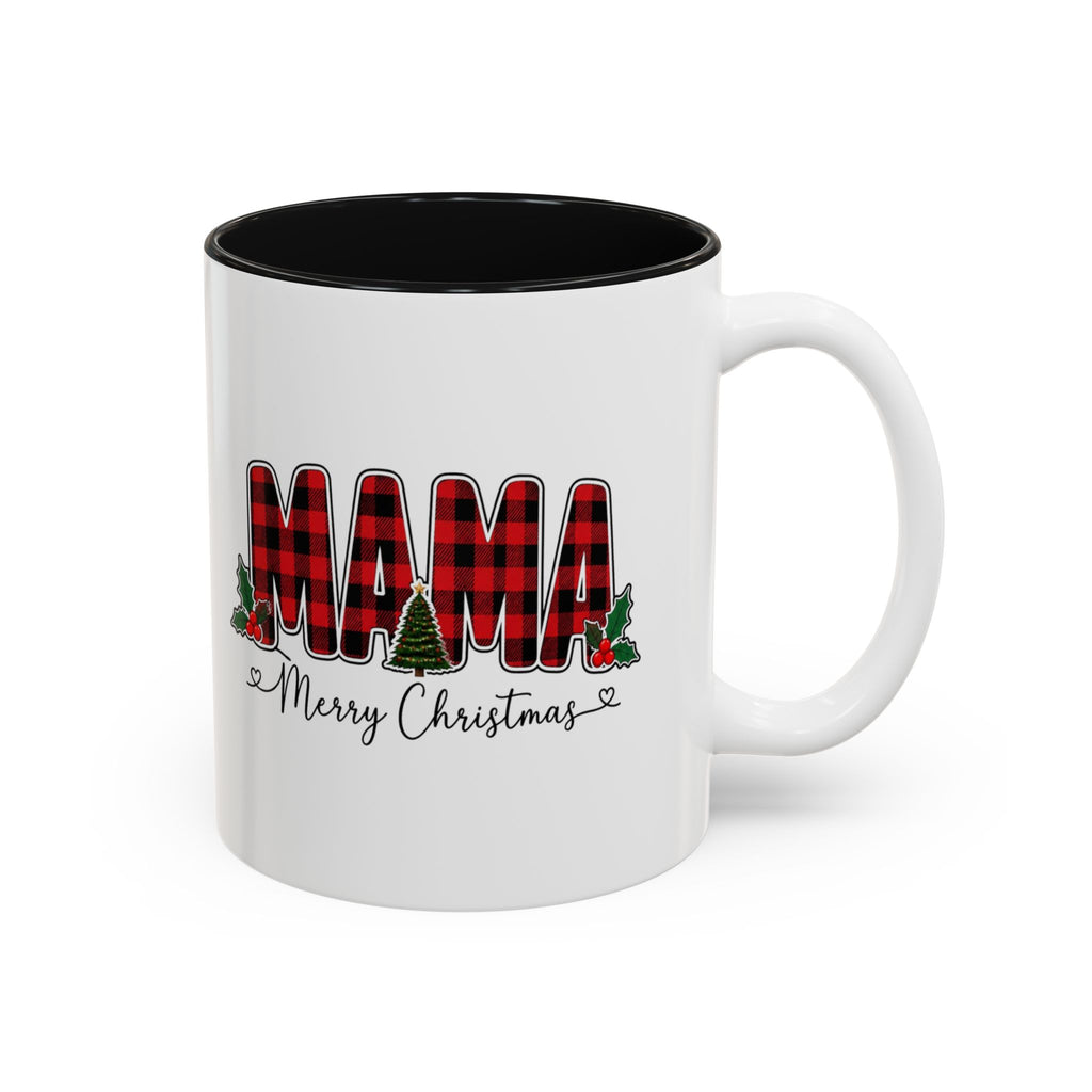 Mama Christmas Mug, Buffalo Plaid Mama Coffee Mug, Merry Christmas Mom Cup, Christmas Gift for Mom, Red Plaid Holiday Mug