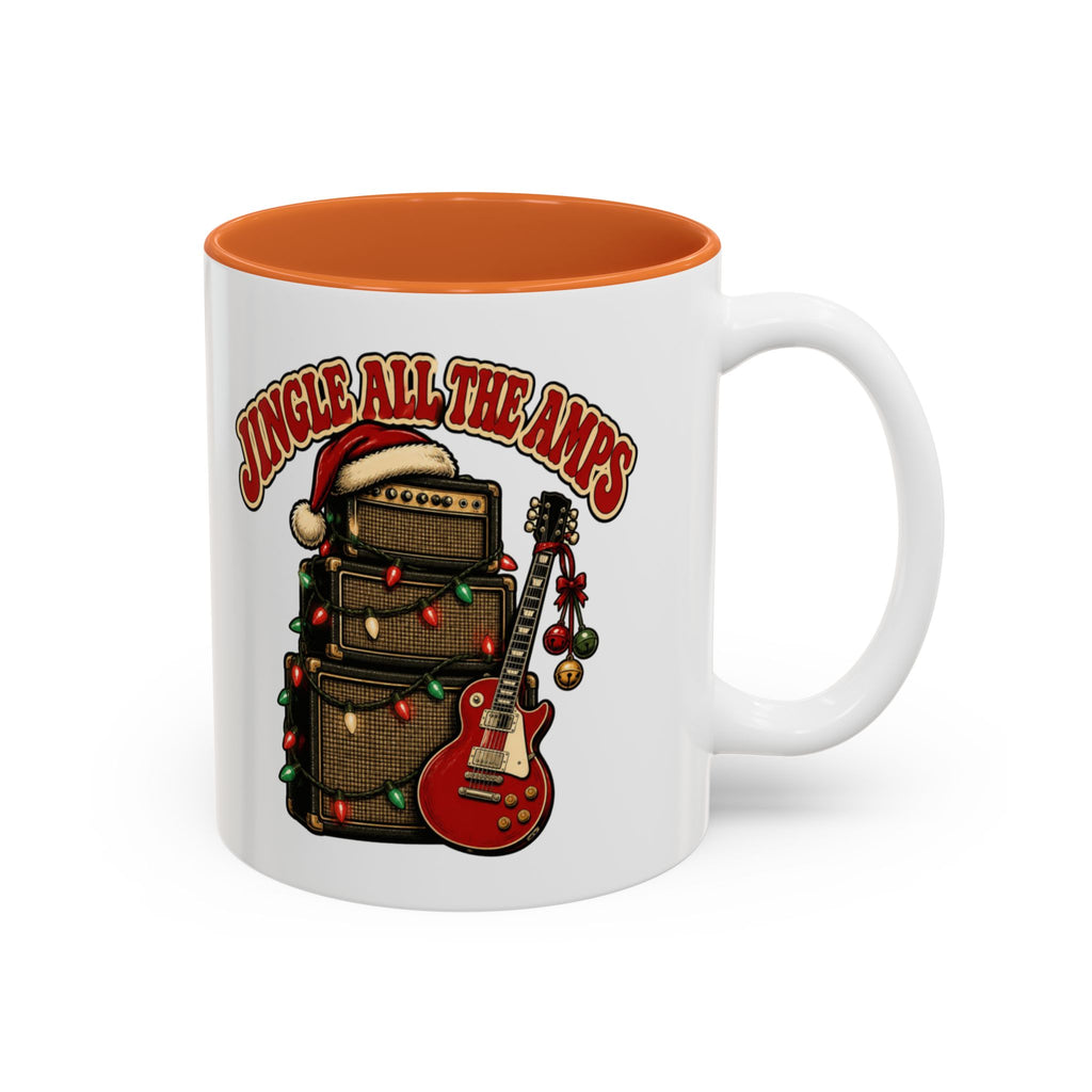 Jingle All the Amps Mug, Rock and Roll Christmas Coffee Mug, Guitar Amp Christmas Cup, Guitar Player Gift, Musician Xmas Mug