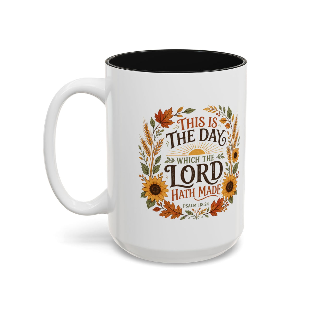 This Is the Day Which the Lord Hath Made Mug, Psalm 118:24 Coffee Mug, Fall Bible Verse Cup, Christian Thanksgiving Gift
