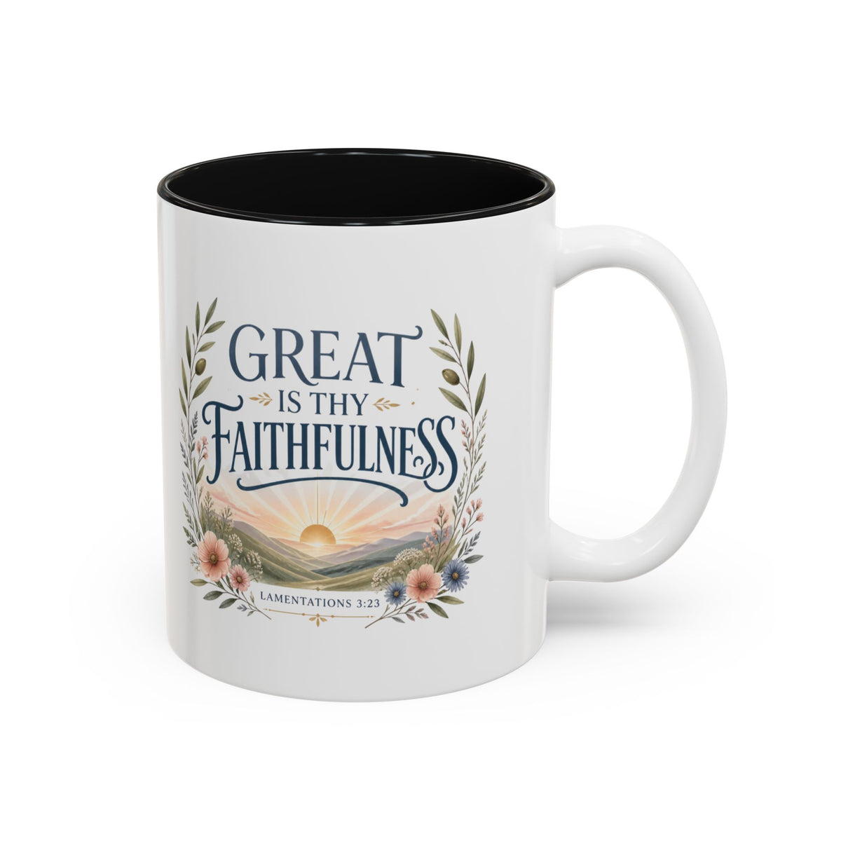 Great Is Thy Faithfulness Mug, Lamentations 3:23 Coffee Mug, Bible Verse Cup, Christian Gift for Women, Scripture Mug
