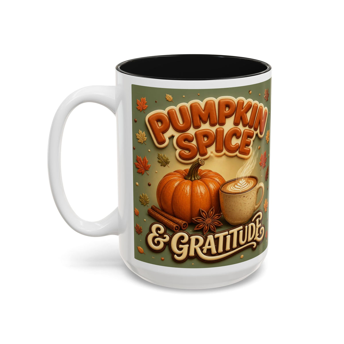 Pumpkin Spice and Gratitude Mug, Thanksgiving Coffee Mug, Fall Mug Gift, Autumn Coffee Cup, Pumpkin Spice Lover Gift, Hostess Gift