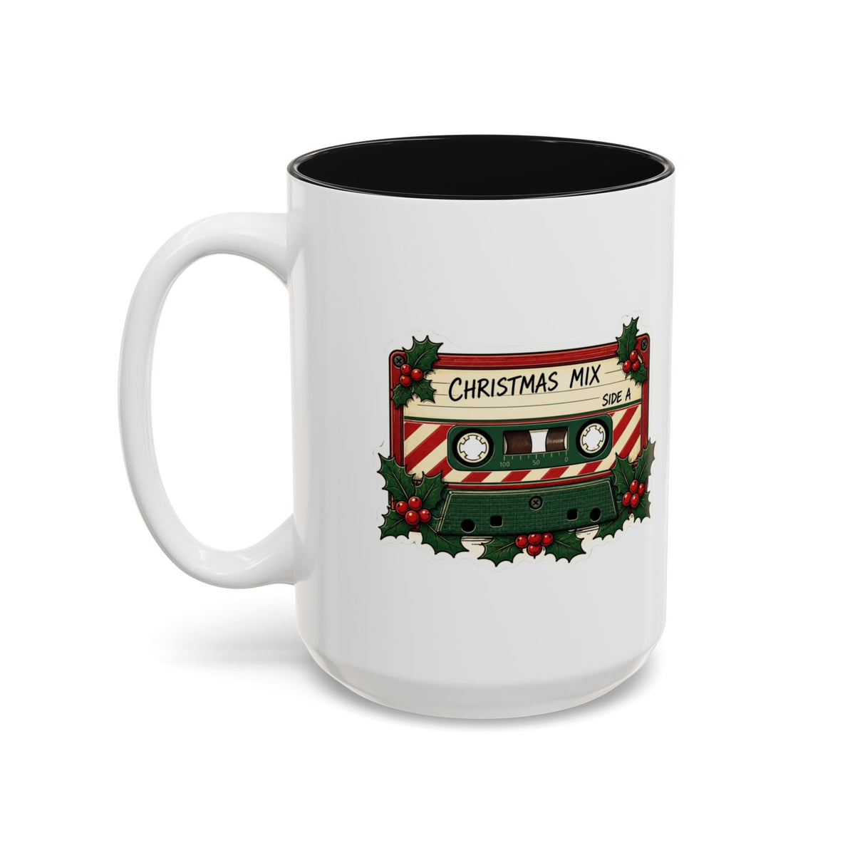Christmas Mix Cassette Mug, Retro Christmas Coffee Mug, 80s 90s Mixtape Cup, Vintage Christmas Music Gift, Nostalgic Holiday Mug