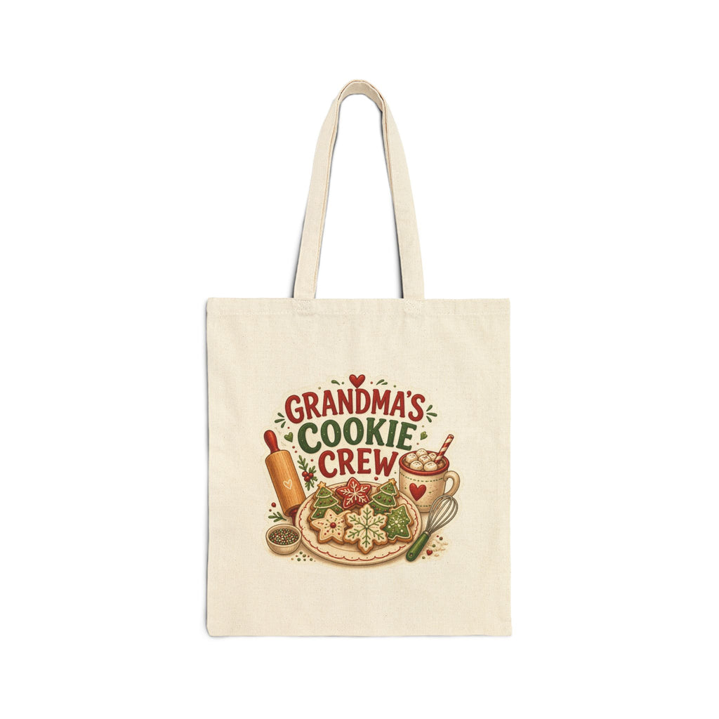 Grandma's Cookie Crew Tote Bag, Christmas Baking Canvas Tote, Grandma Christmas Bag, Cookie Exchange Tote, Gift for Grandma