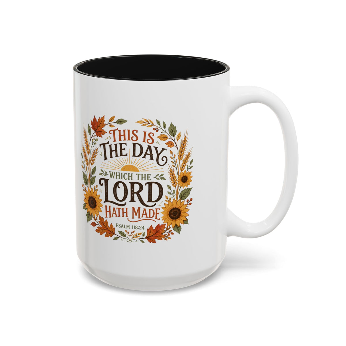 This Is the Day Which the Lord Hath Made Mug, Psalm 118:24 Coffee Mug, Fall Bible Verse Cup, Christian Thanksgiving Gift