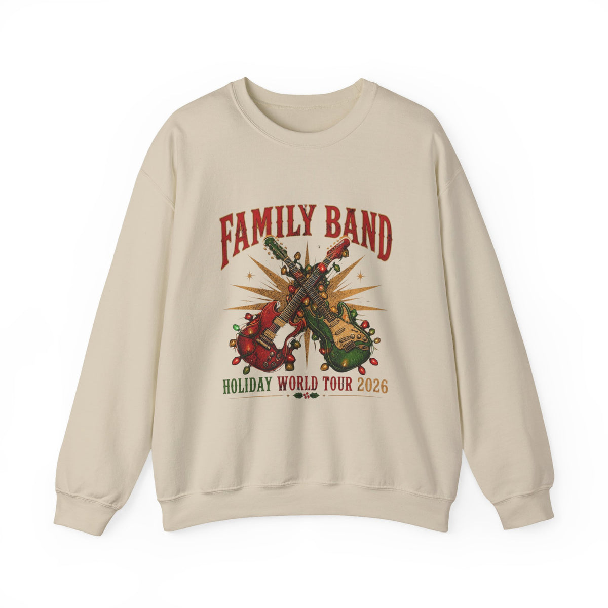 Family Christmas Sweatshirt, Family Band Holiday World Tour 2026 Crewneck, Matching Family Christmas Shirt, Rock and Roll Xmas Sweater