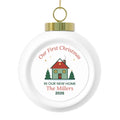 First Christmas in Our New Home Ornament, Personalized Housewarming Gift 2026, New Home Christmas Ball Ornament with Family Name