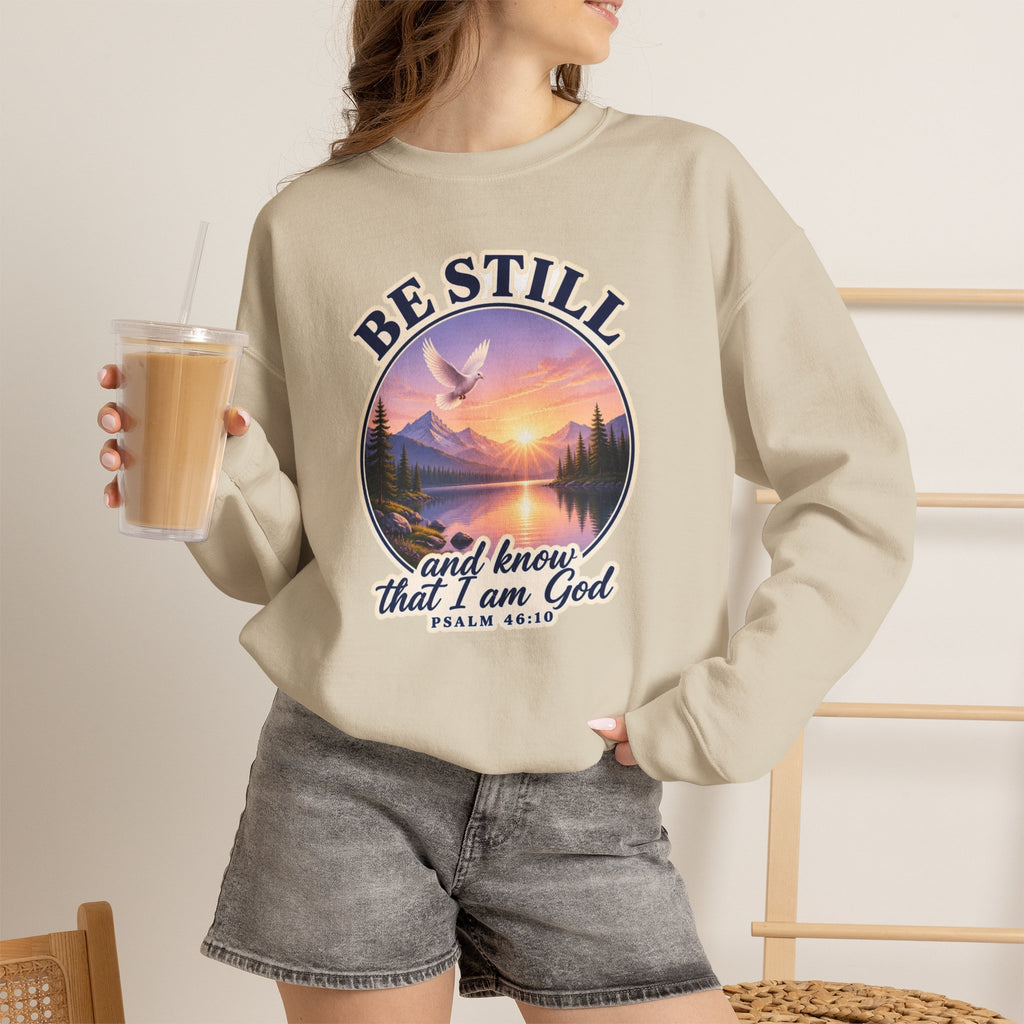Be Still and Know That I Am God Sweatshirt, Psalm 46:10 KJV Crewneck, Christian Sweatshirt, Bible Verse Shirt, Faith Gift for Women