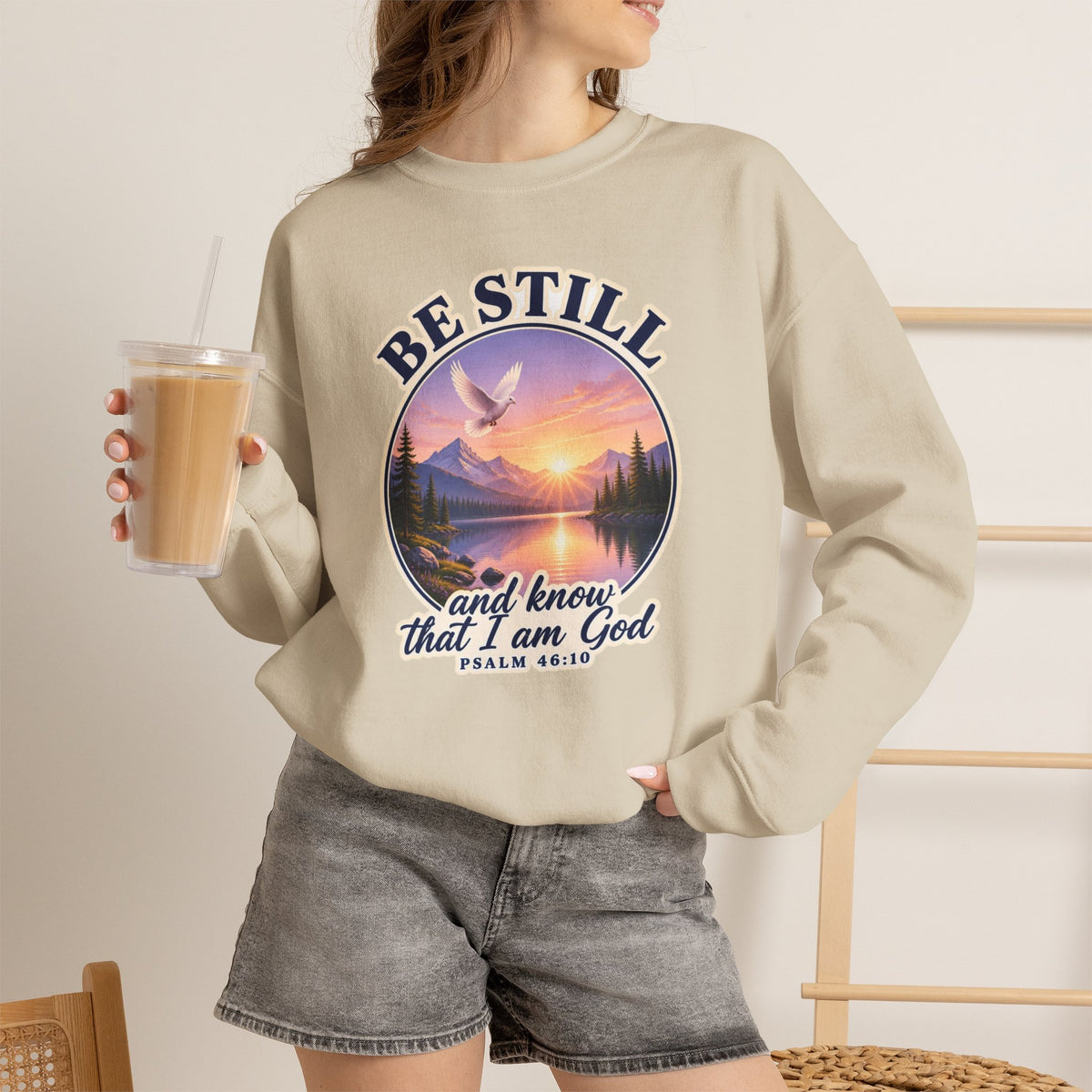 Be Still and Know That I Am God Sweatshirt, Psalm 46:10 KJV Crewneck, Christian Sweatshirt, Bible Verse Shirt, Faith Gift for Women