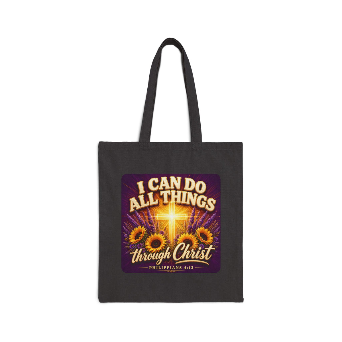 I Can Do All Things Through Christ Tote Bag, Philippians 4:13 Canvas Tote, Christian Tote Bag, Bible Verse Bag, Faith Gift for Women