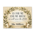 Personalized As For Me and My House Canvas, Joshua 24:15 KJV Wall Art, Family Name Sign, Christian Home Decor, Wedding Housewarming Gift