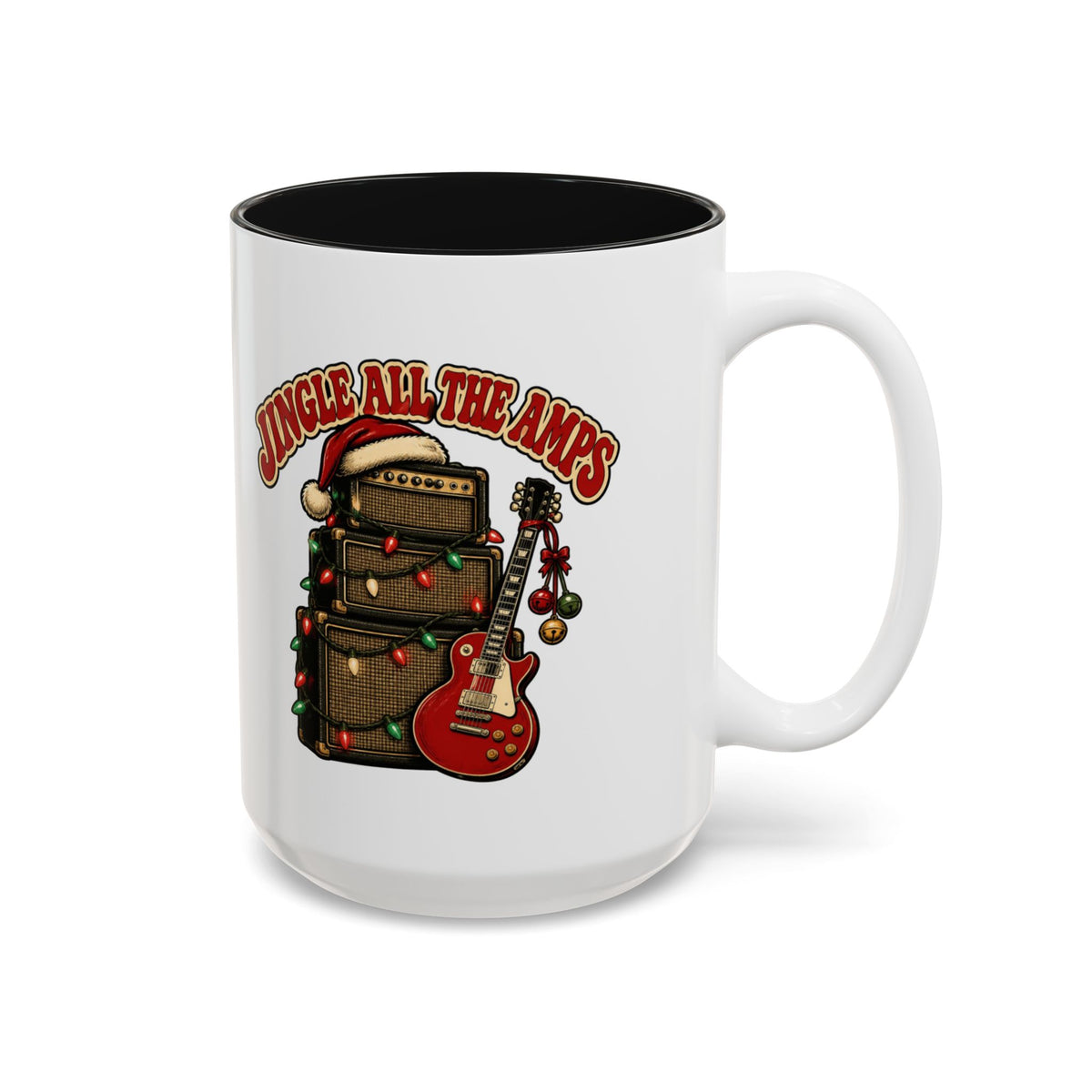 Jingle All the Amps Mug, Rock and Roll Christmas Coffee Mug, Guitar Amp Christmas Cup, Guitar Player Gift, Musician Xmas Mug
