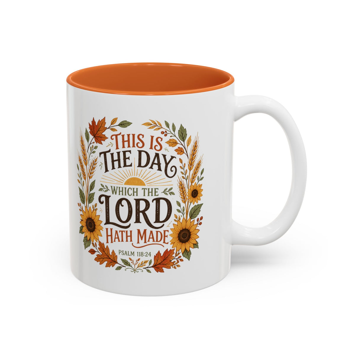 This Is the Day Which the Lord Hath Made Mug, Psalm 118:24 Coffee Mug, Fall Bible Verse Cup, Christian Thanksgiving Gift