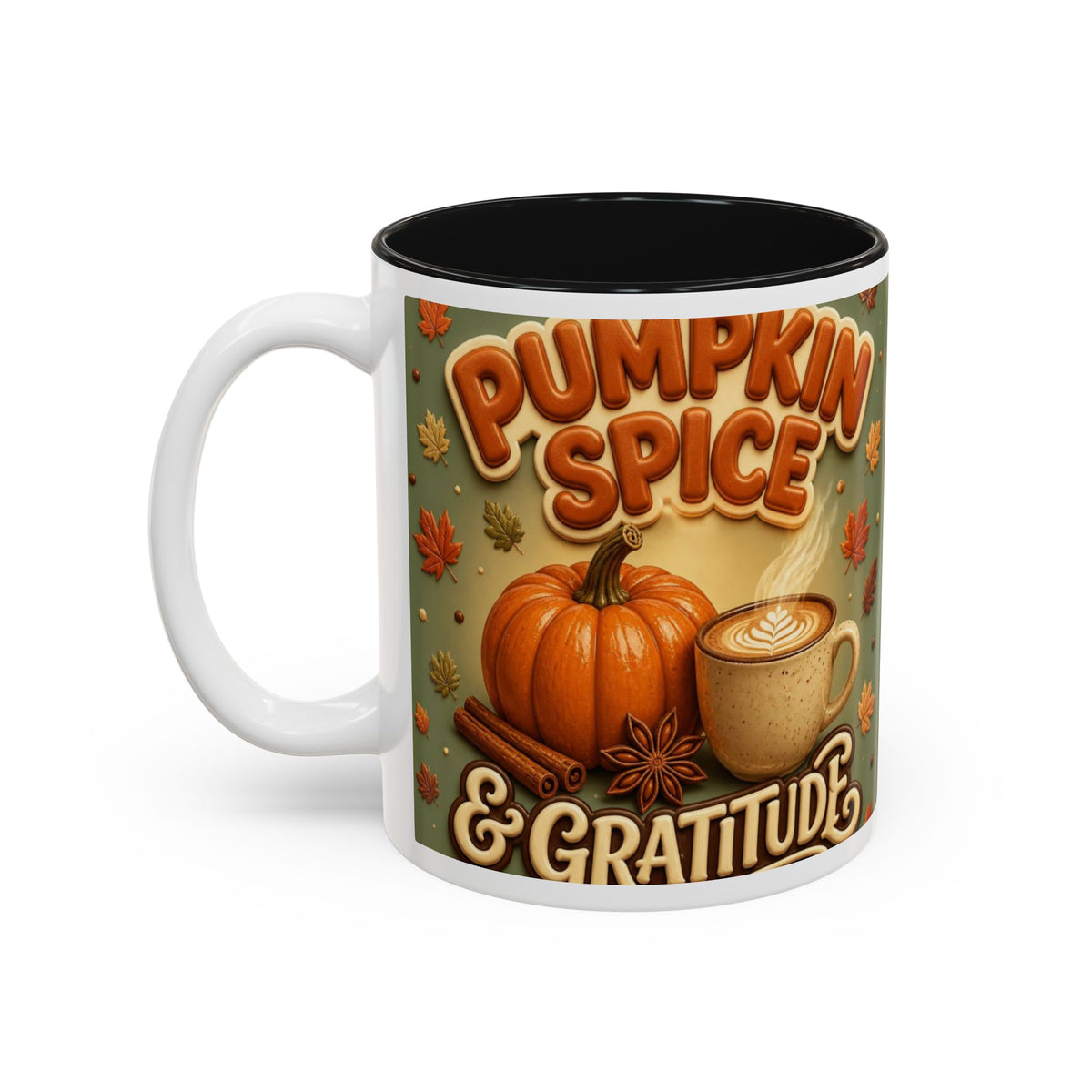 Pumpkin Spice and Gratitude Mug, Thanksgiving Coffee Mug, Fall Mug Gift, Autumn Coffee Cup, Pumpkin Spice Lover Gift, Hostess Gift