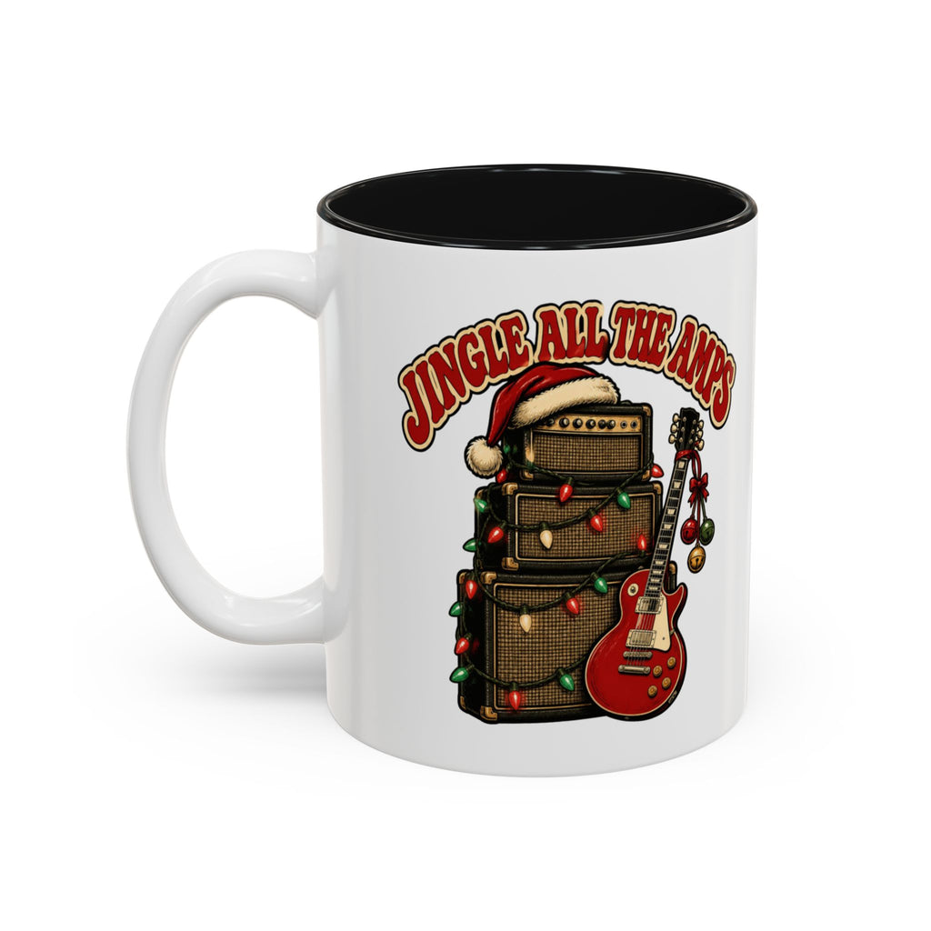 Jingle All the Amps Mug, Rock and Roll Christmas Coffee Mug, Guitar Amp Christmas Cup, Guitar Player Gift, Musician Xmas Mug