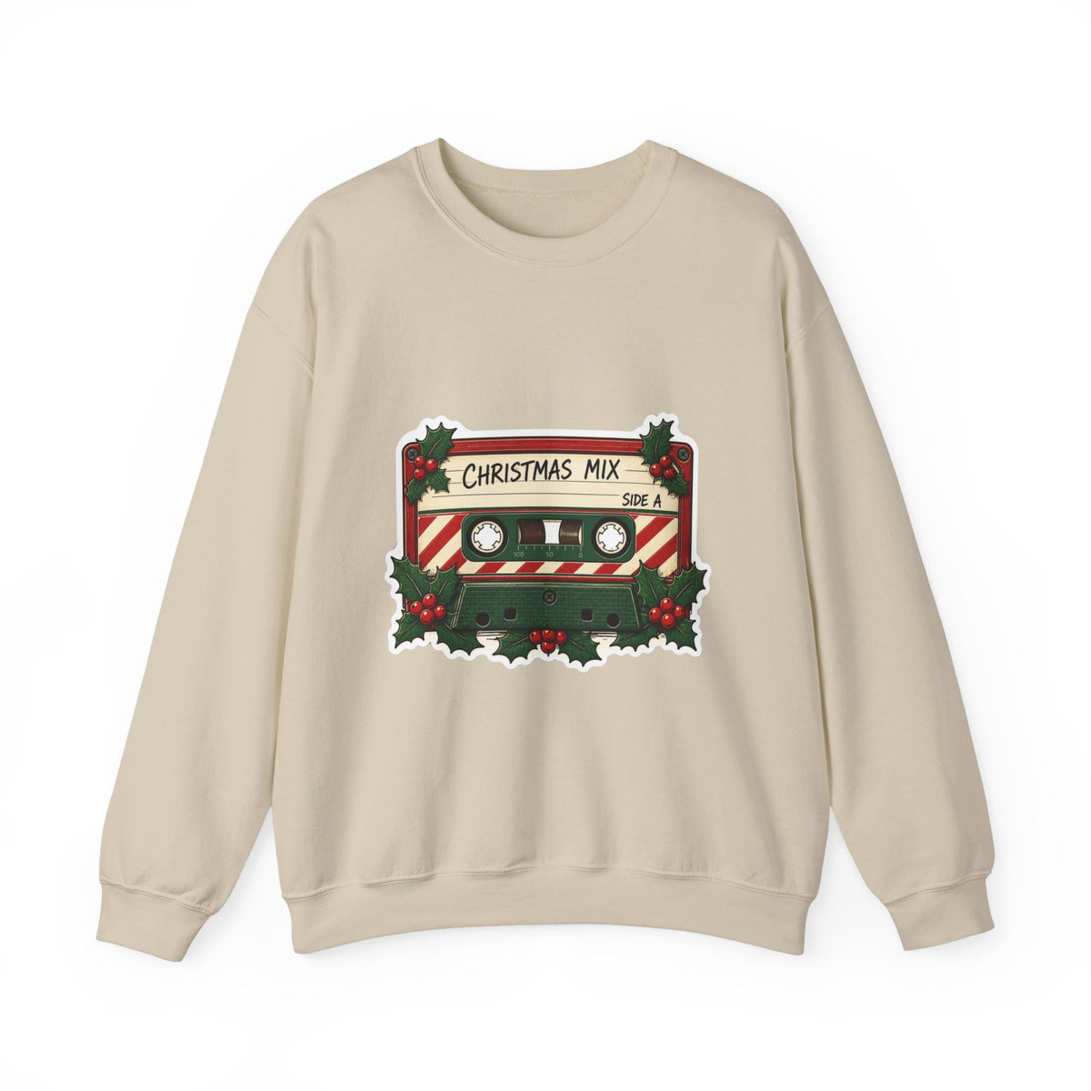 Christmas Mix Cassette Sweatshirt, Retro Christmas Crewneck, 80s 90s Mixtape Holiday Sweater, Vintage Music Christmas Shirt