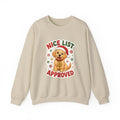 Nice List Approved Dog Sweatshirt, Christmas Dog Crewneck, Golden Retriever Santa Shirt, Dog Mom Christmas Sweater, Dog Lover Gift