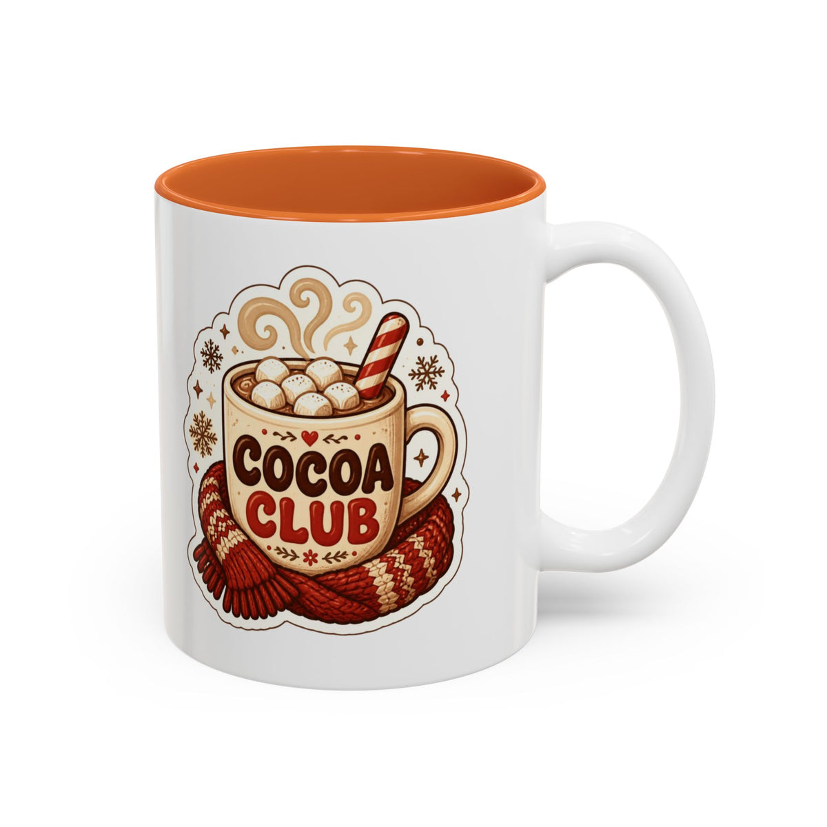 Cocoa Club Mug, Hot Chocolate Christmas Mug, Cute Hot Cocoa Cup with Marshmallows, Winter Coffee Mug, Cozy Holiday Gift