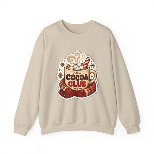 Cocoa Club Sweatshirt, Hot Chocolate Christmas Crewneck, Cute Hot Cocoa Sweater, Cozy Winter Shirt, Holiday Gift for Her