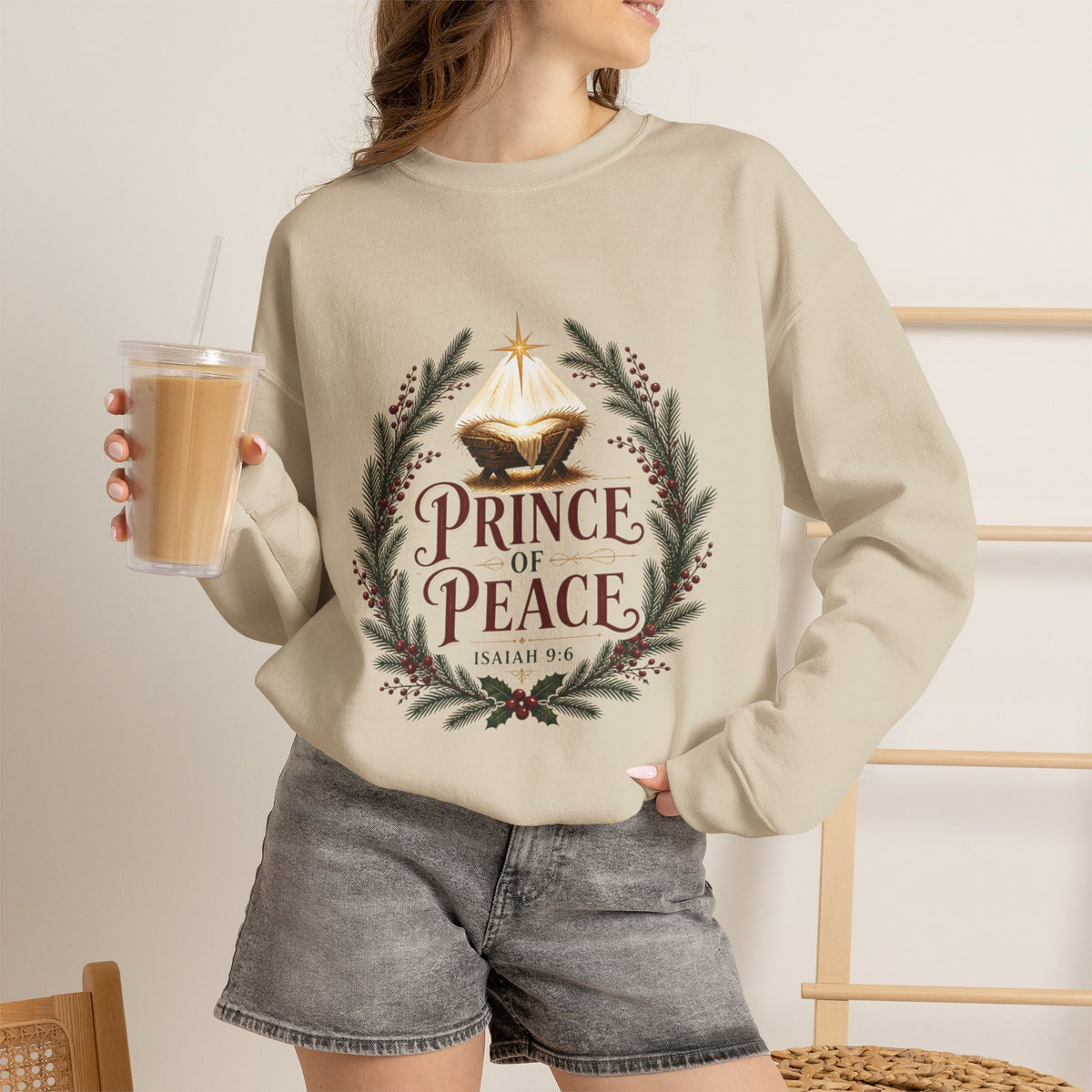 Prince of Peace Sweatshirt, Isaiah 9:6 Christmas Crewneck, Nativity Manger Sweater, Christian Christmas Shirt, Faith Gift