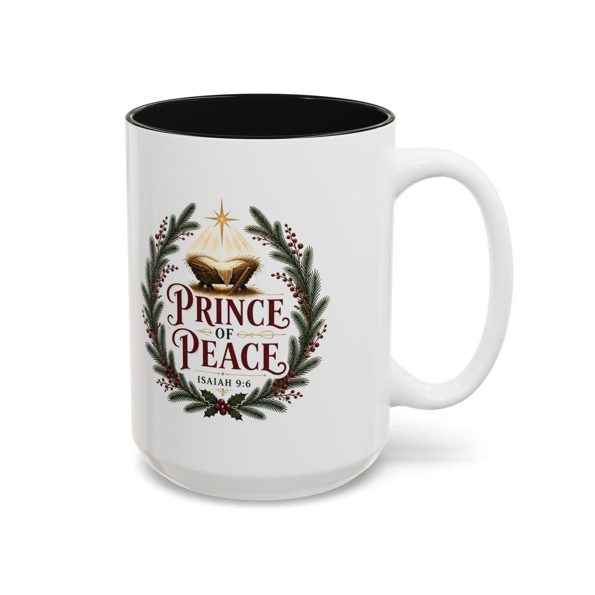 Prince of Peace Mug, Isaiah 9:6 Christmas Coffee Mug, Nativity Manger Cup, Christian Christmas Gift, Jesus Is the Reason Mug