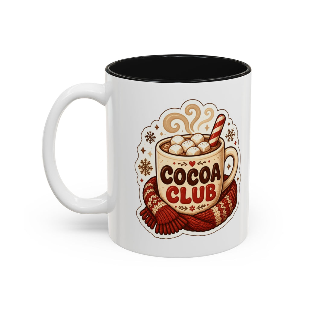 Cocoa Club Mug, Hot Chocolate Christmas Mug, Cute Hot Cocoa Cup with Marshmallows, Winter Coffee Mug, Cozy Holiday Gift