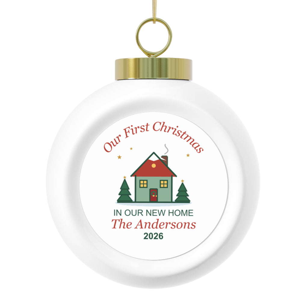 Classic House New Home Personalized Premium Ball Ornament