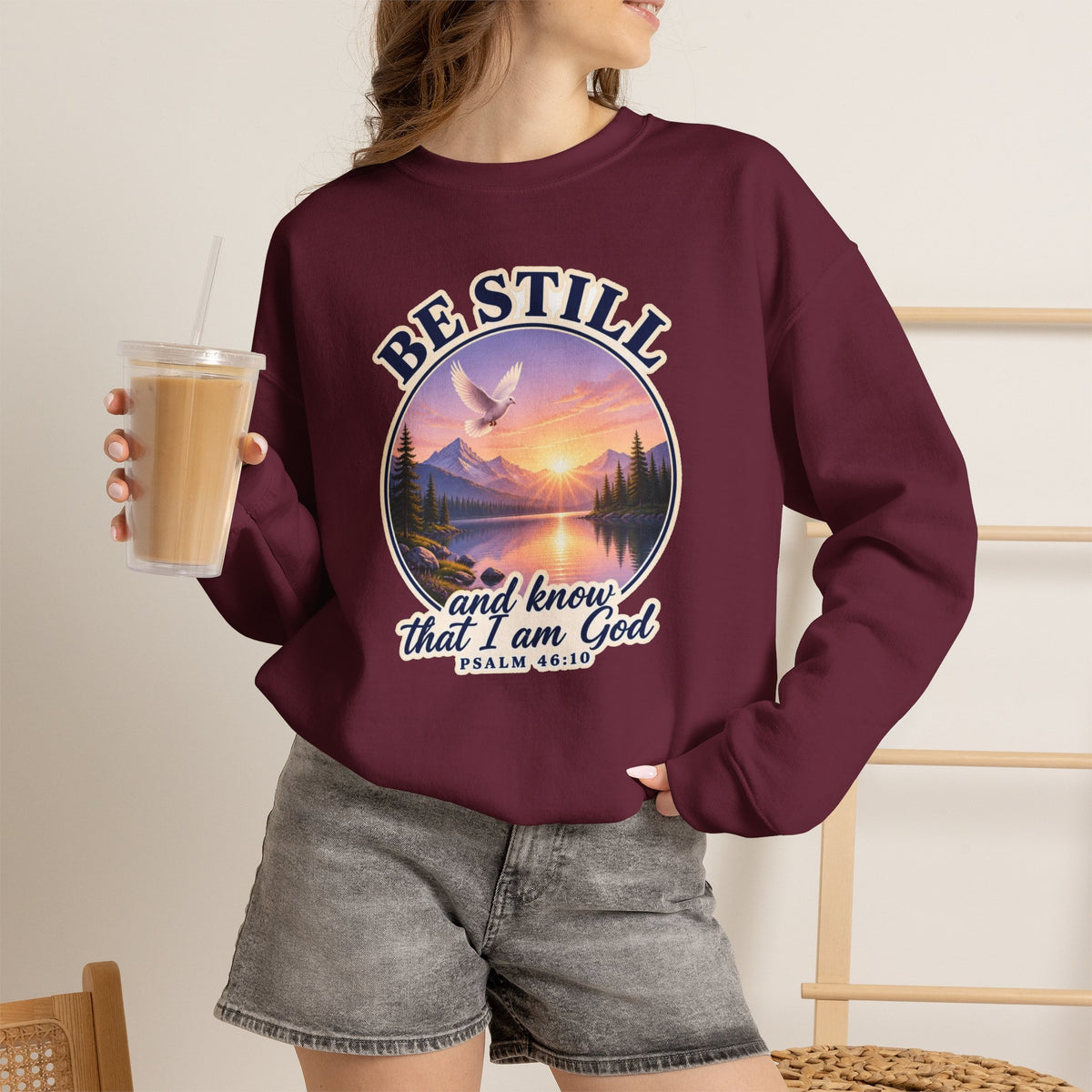 Be Still and Know That I Am God Sweatshirt, Psalm 46:10 KJV Crewneck, Christian Sweatshirt, Bible Verse Shirt, Faith Gift for Women