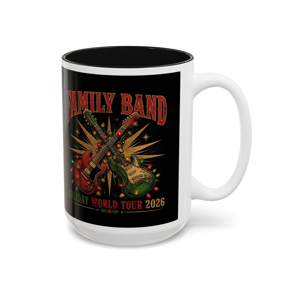 Family Band Holiday World Tour 2026 Mug, Rock and Roll Christmas Coffee Mug, Guitar Christmas Cup, Music Lover Gift, Musician Mug