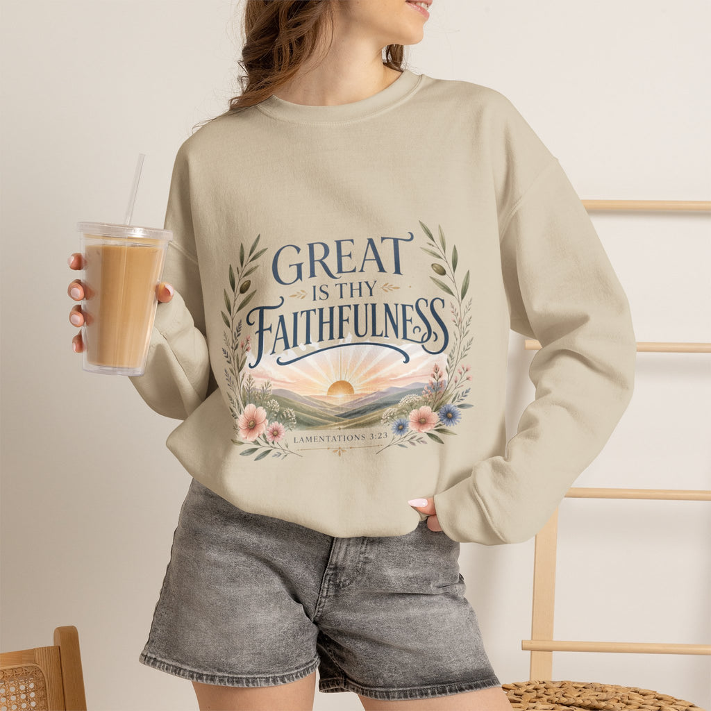 Great Is Thy Faithfulness Sweatshirt, Lamentations 3:23 Crewneck, Bible Verse Sweater, Christian Shirt for Women, Faith Gift