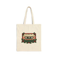 Christmas Mix Cassette Tote Bag, Retro Christmas Canvas Tote, 80s 90s Mixtape Bag, Vintage Music Gift, Holiday Shopping Tote