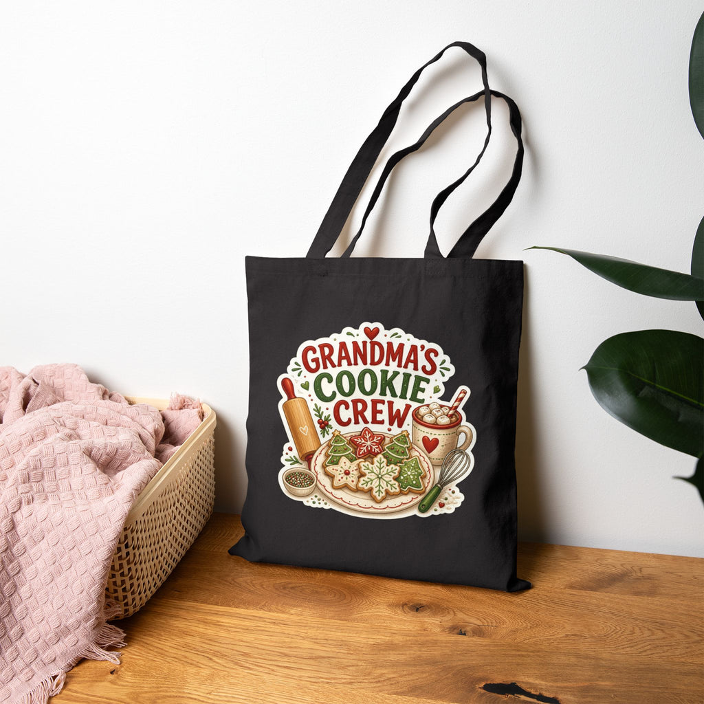 Grandma's Cookie Crew Tote Bag, Christmas Baking Canvas Tote, Grandma Christmas Bag, Cookie Exchange Tote, Gift for Grandma