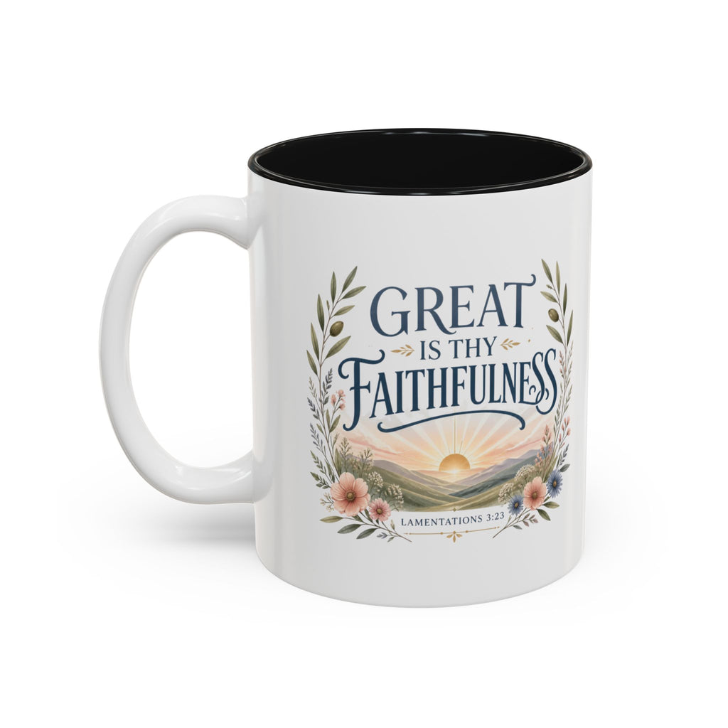Great Is Thy Faithfulness Mug, Lamentations 3:23 Coffee Mug, Bible Verse Cup, Christian Gift for Women, Scripture Mug