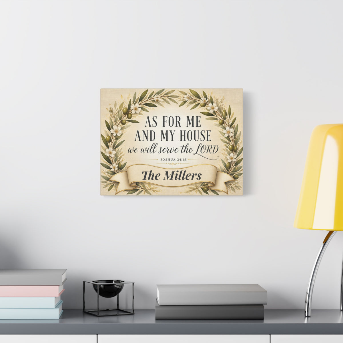 Personalized As For Me and My House Canvas, Joshua 24:15 KJV Wall Art, Family Name Sign, Christian Home Decor, Wedding Housewarming Gift