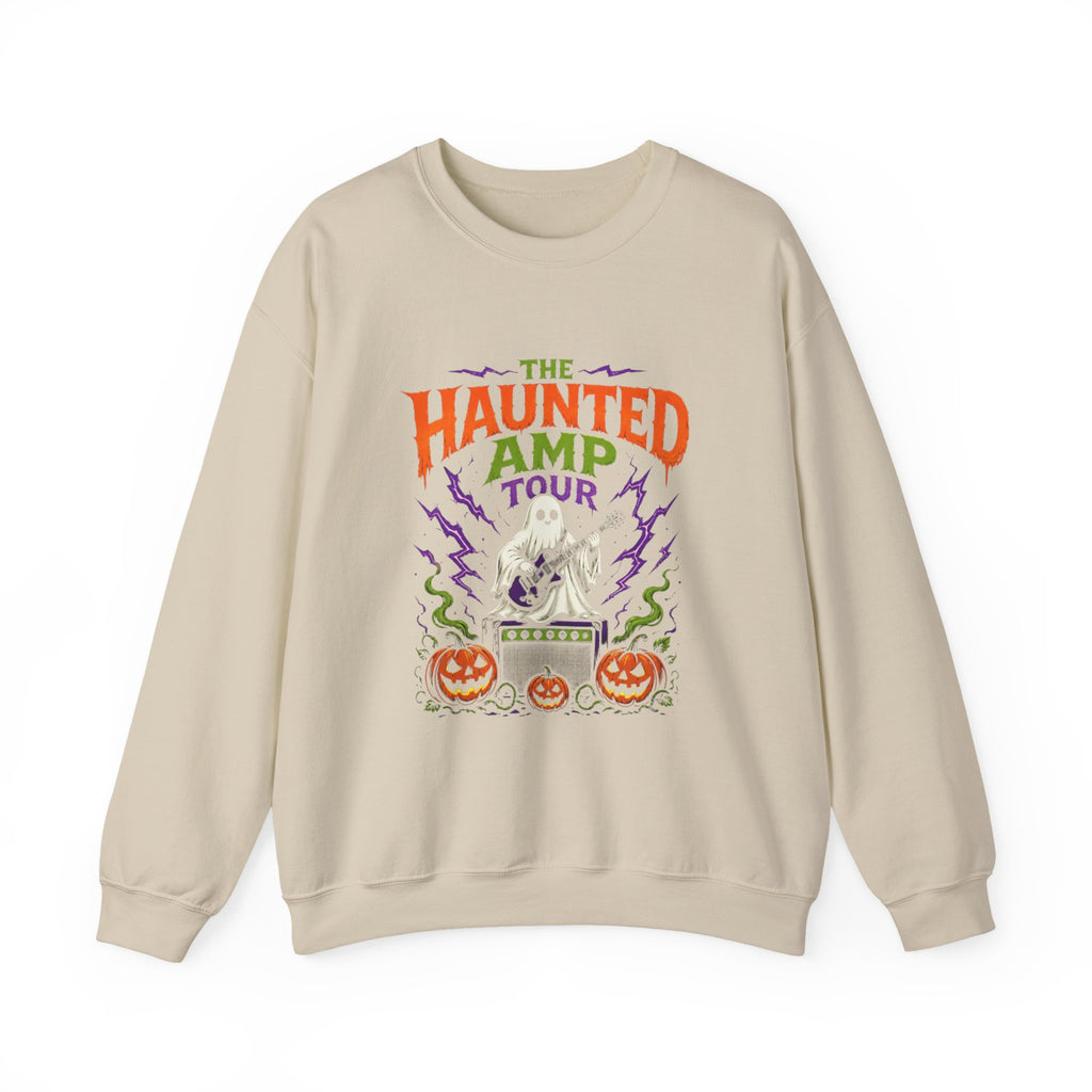 Haunted Amp Tour Halloween Sweatshirt, Ghost Guitar Crewneck, Spooky Rock and Roll Sweater, Cute Ghost Shirt, Musician Gift