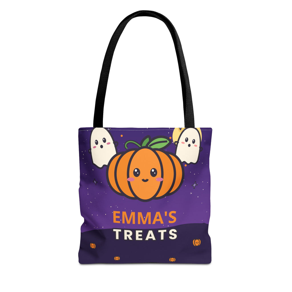 Personalized Trick or Treat Bag, Kids Halloween Tote With Name, Custom Candy Bag, Cute Pumpkin Ghost Treat Bag, Halloween Basket for Kids