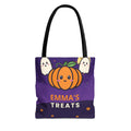 Personalized Trick or Treat Bag, Kids Halloween Tote With Name, Custom Candy Bag, Cute Pumpkin Ghost Treat Bag, Halloween Basket for Kids