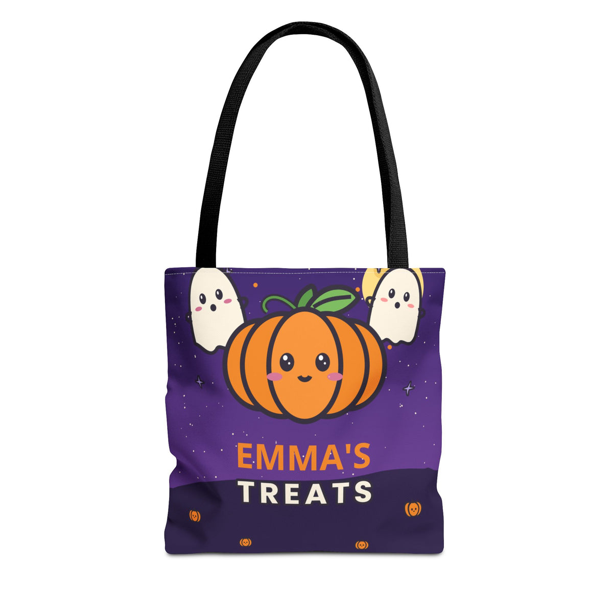 Personalized Trick or Treat Bag, Kids Halloween Tote With Name, Custom Candy Bag, Cute Pumpkin Ghost Treat Bag, Halloween Basket for Kids